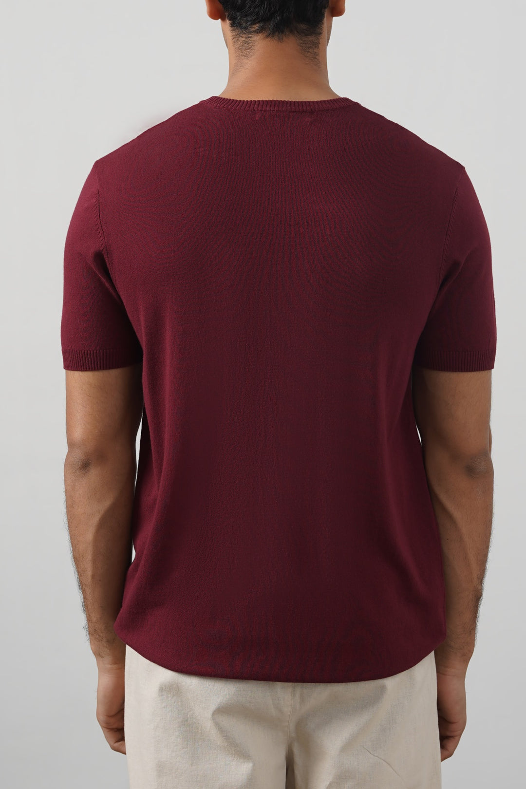 MAROON VISCOSE KNIT TEE