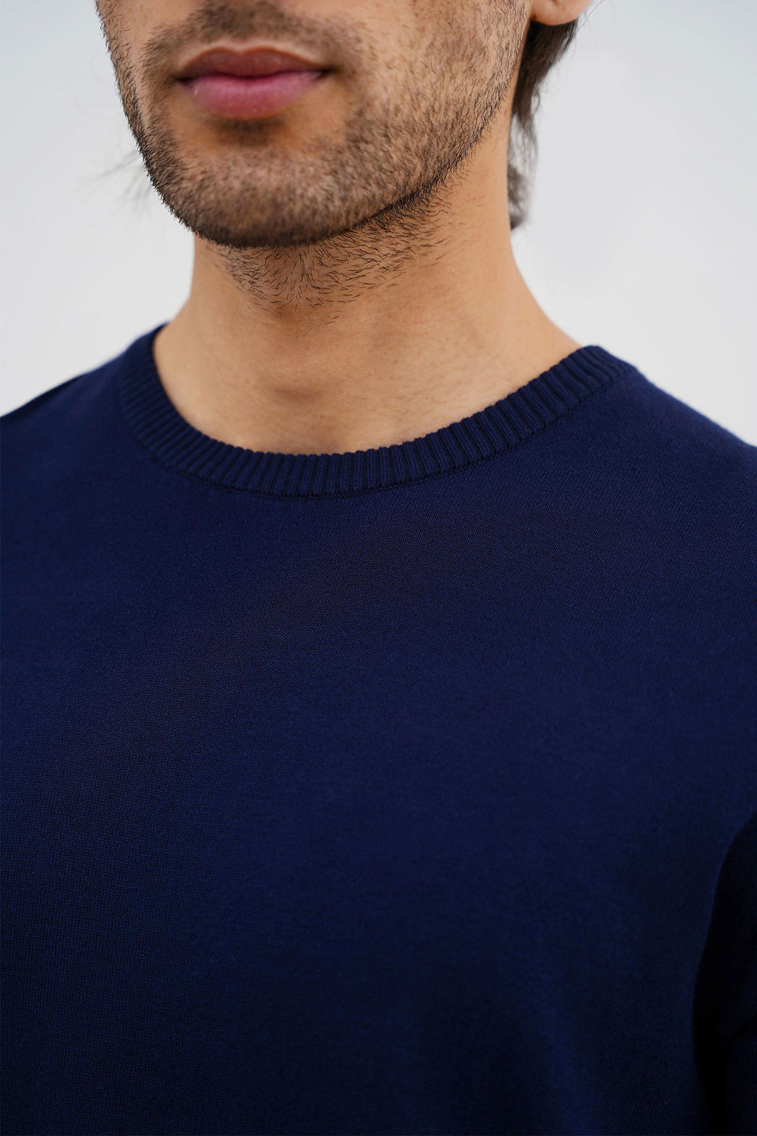 NAVY VISCOSE KNIT TEE