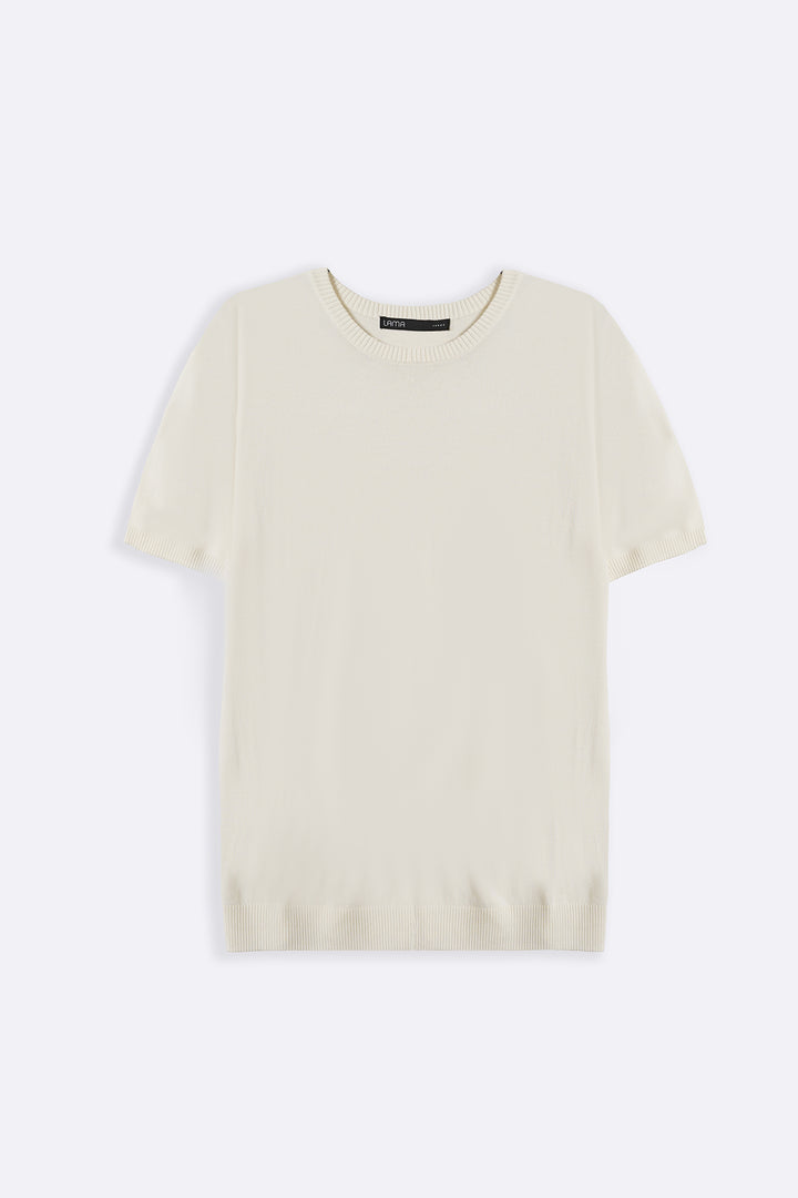 OFF WHITE VISCOSE KNIT TEE