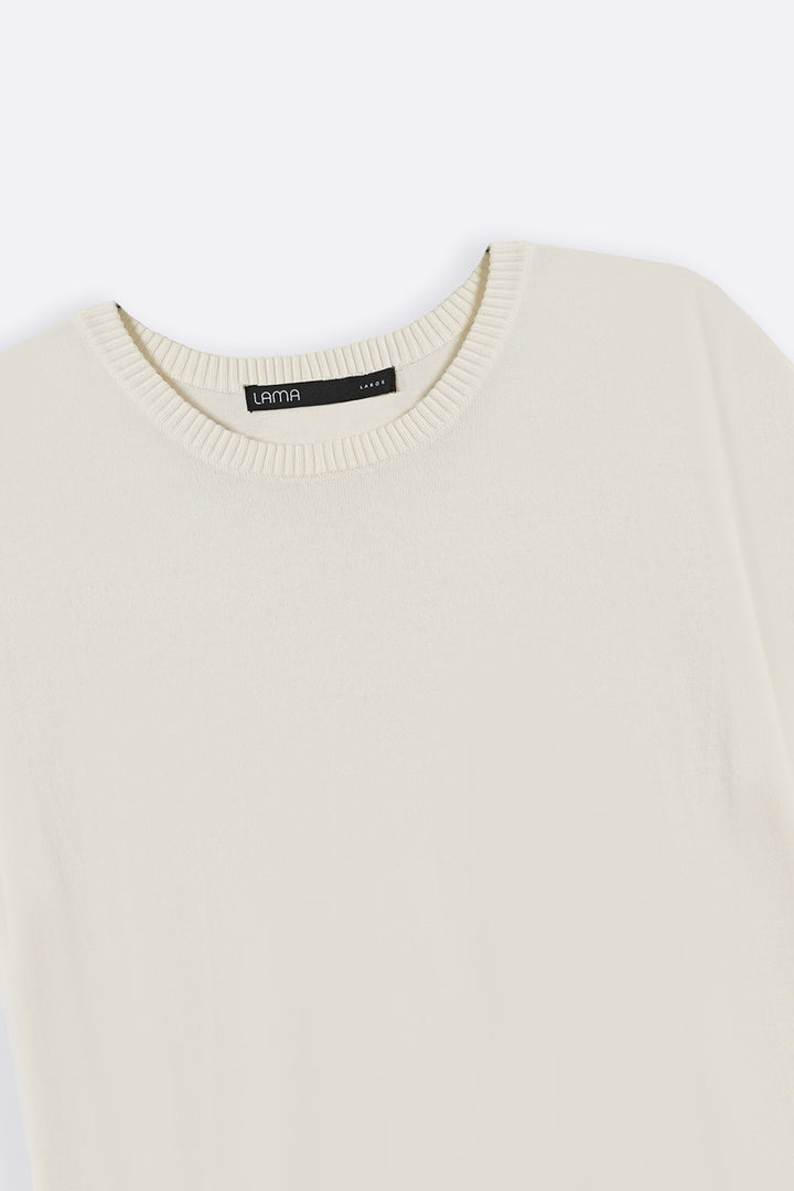 OFF WHITE VISCOSE KNIT TEE