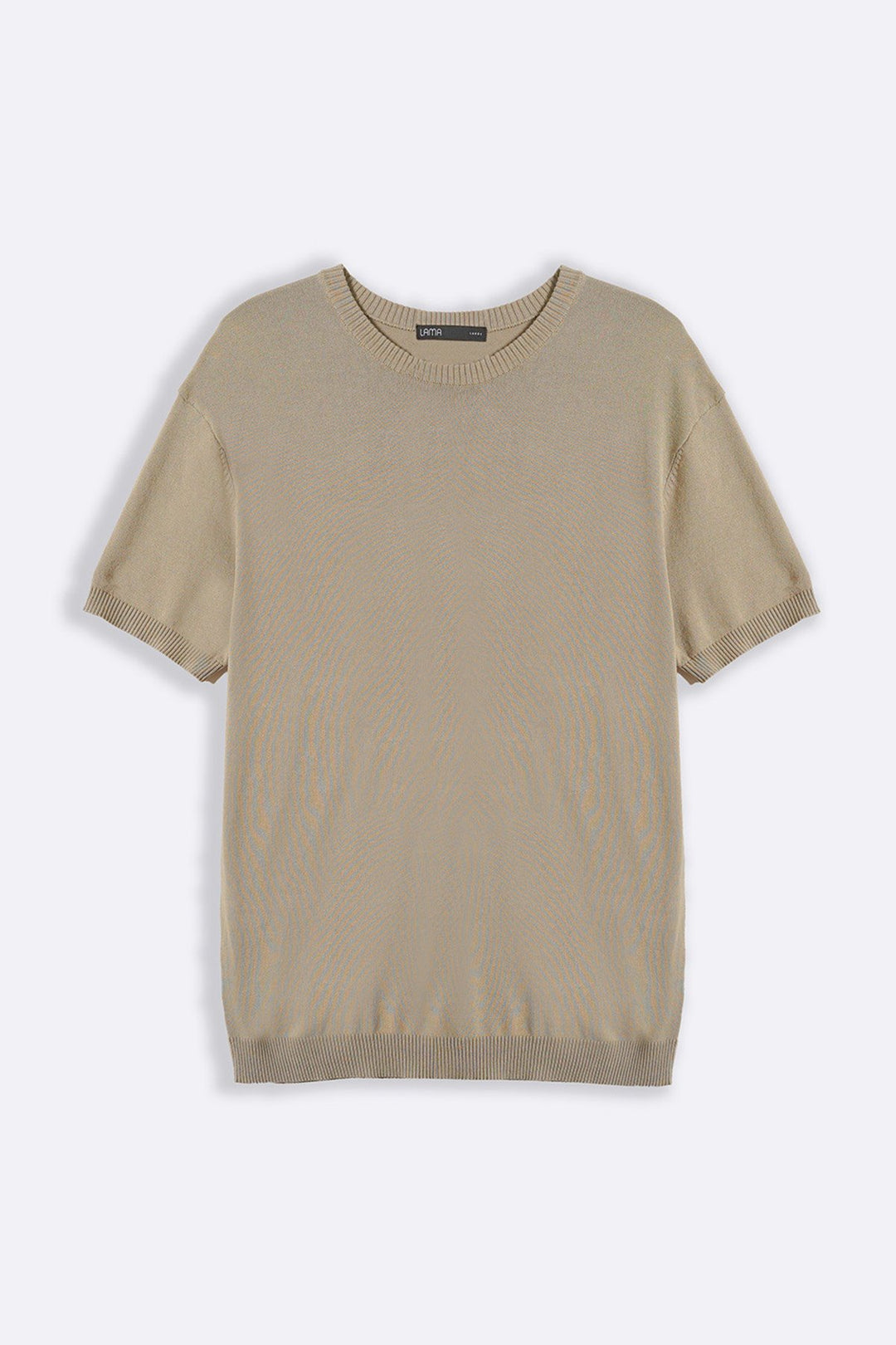 SAND VISCOSE KNIT TEE