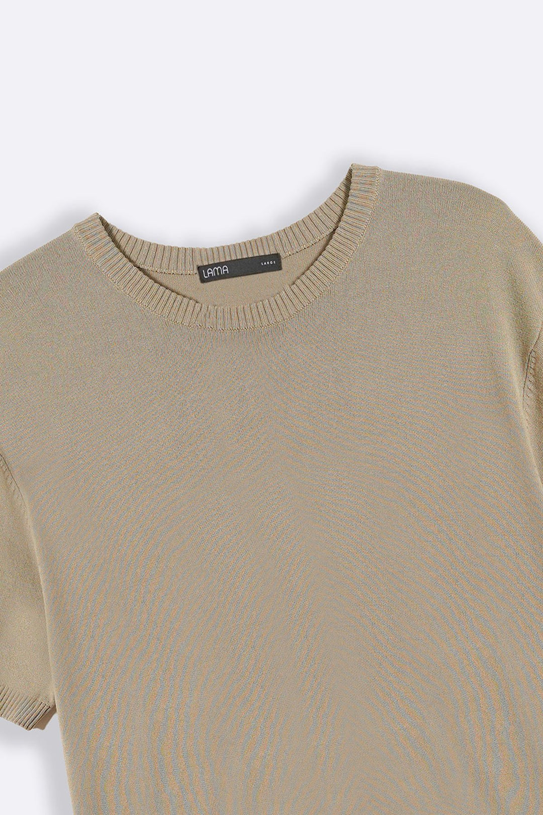 SAND VISCOSE KNIT TEE