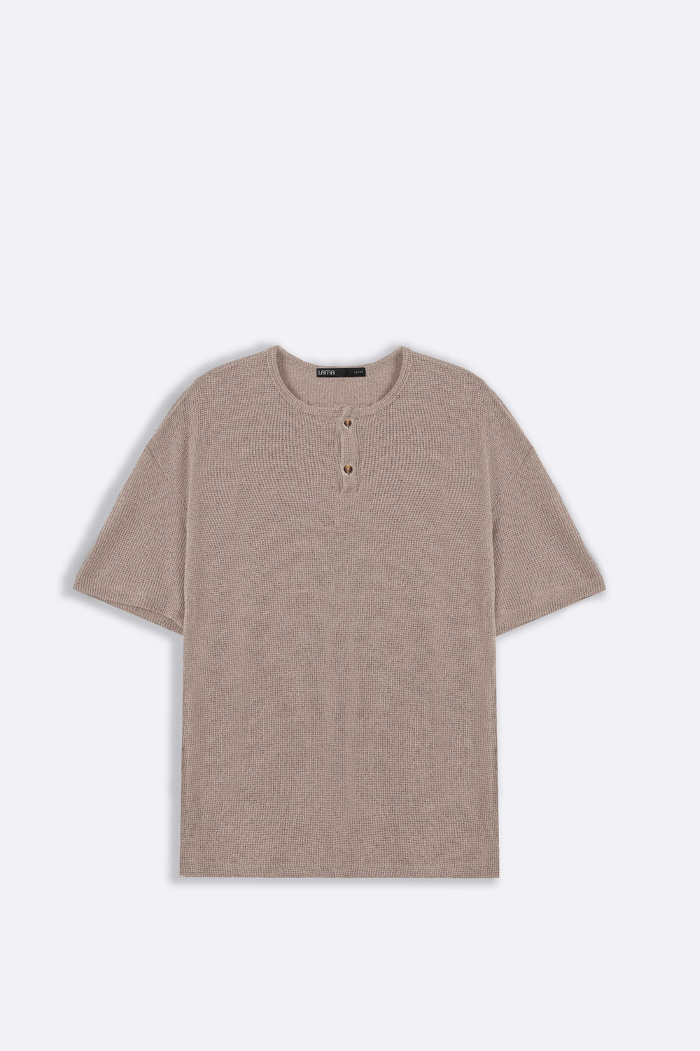 BEIGE JACQUARD HENLEY