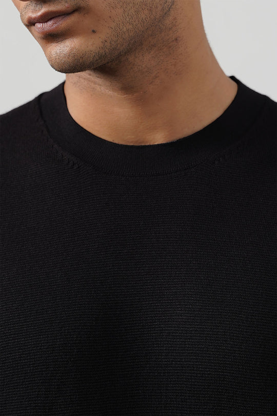 BLACK SOFT KNIT TEE