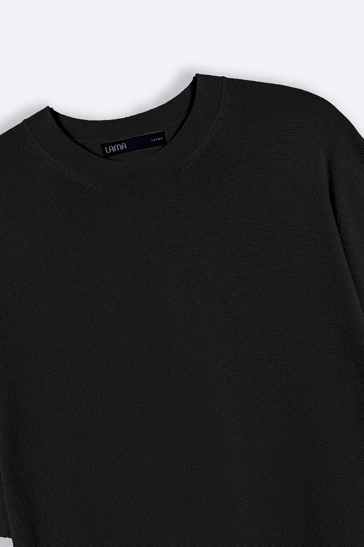 BLACK SOFT KNIT TEE