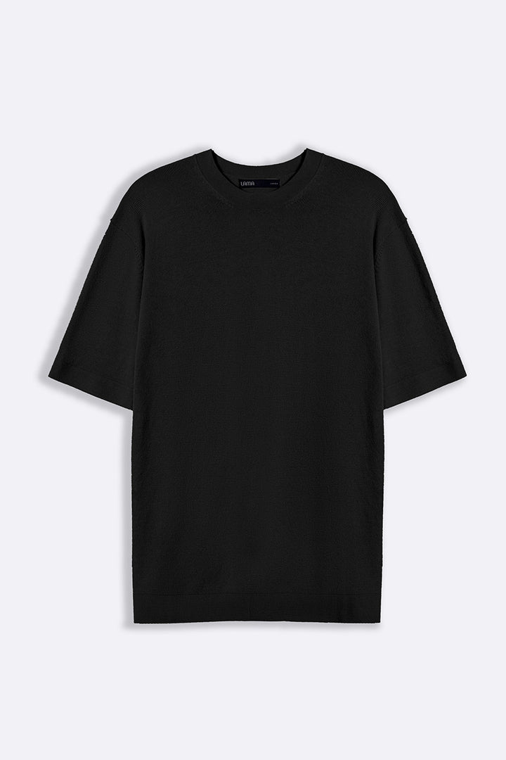 BLACK SOFT KNIT TEE