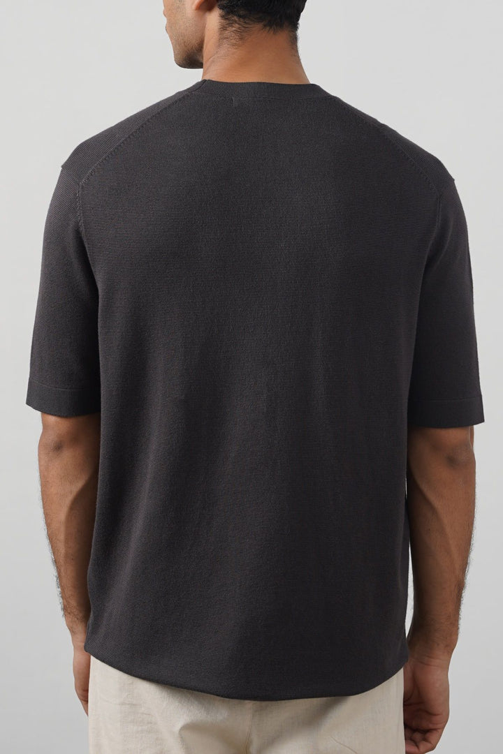 CHARCOAL SNUG KNIT TEE