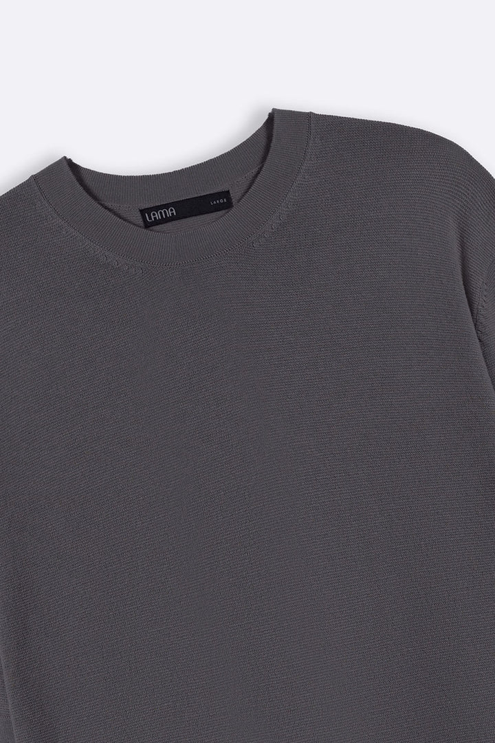 CHARCOAL SNUG KNIT TEE