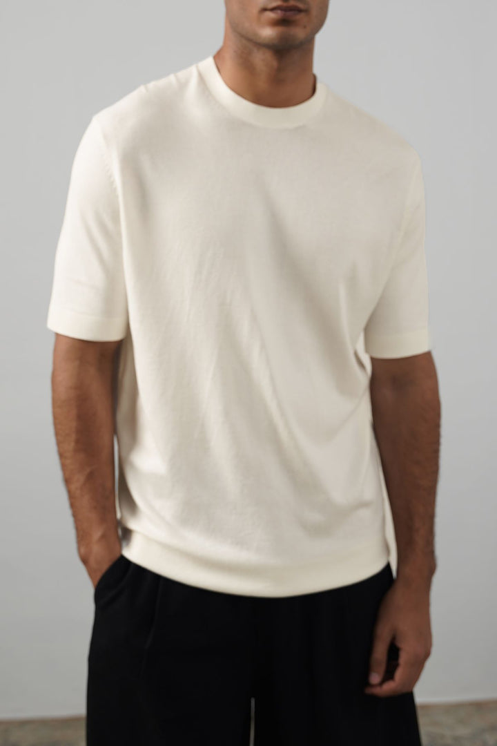 IVORY SNUG KNIT TEE