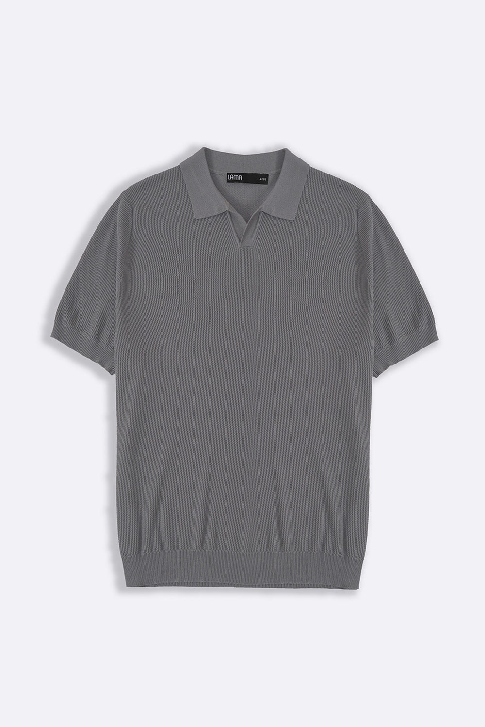 GREY REFINED KNIT POLO