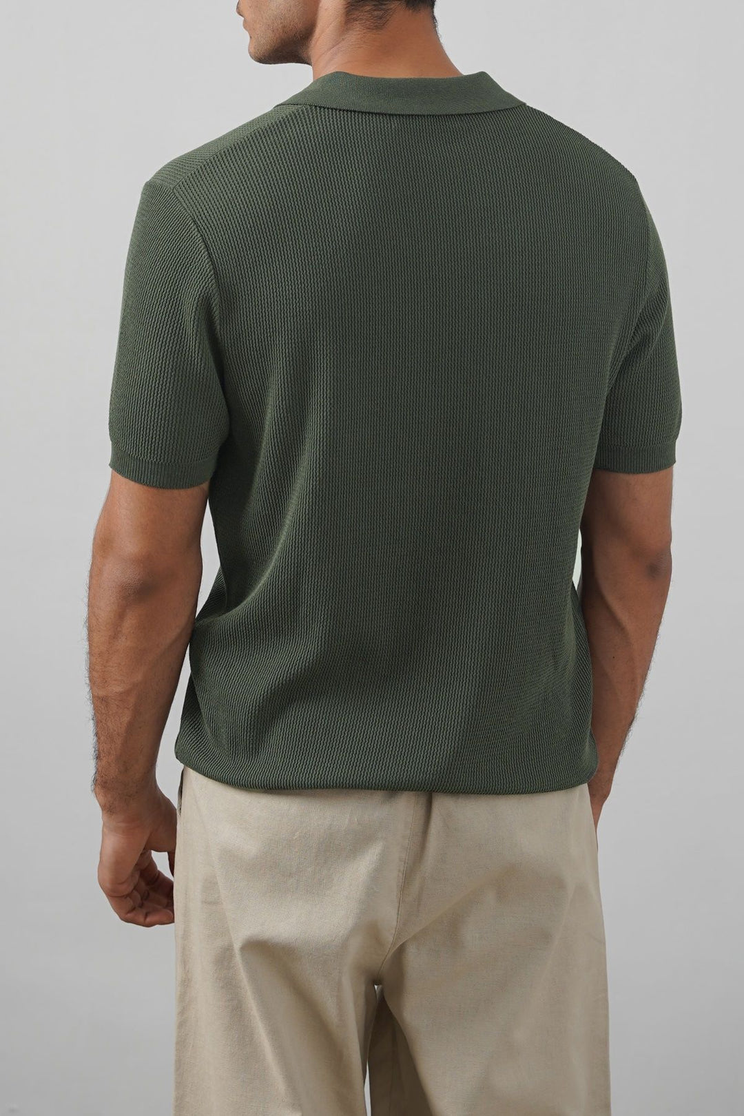 OLIVE REFINED KNIT POLO