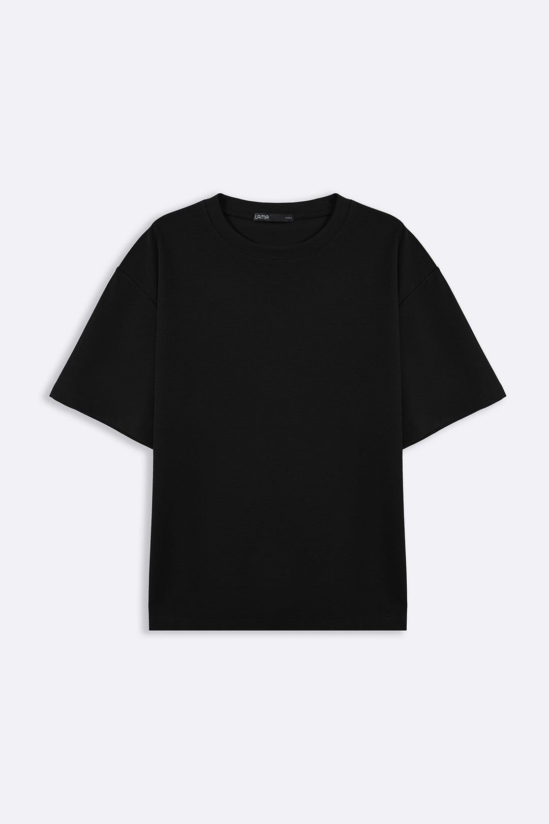 BLACK TEXTURED KNITTED CREW