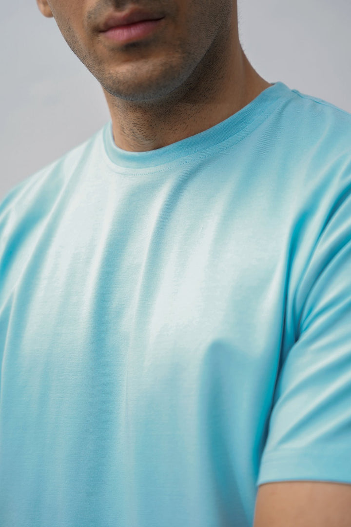 LIGHT BLUE CREW-NECK TEE