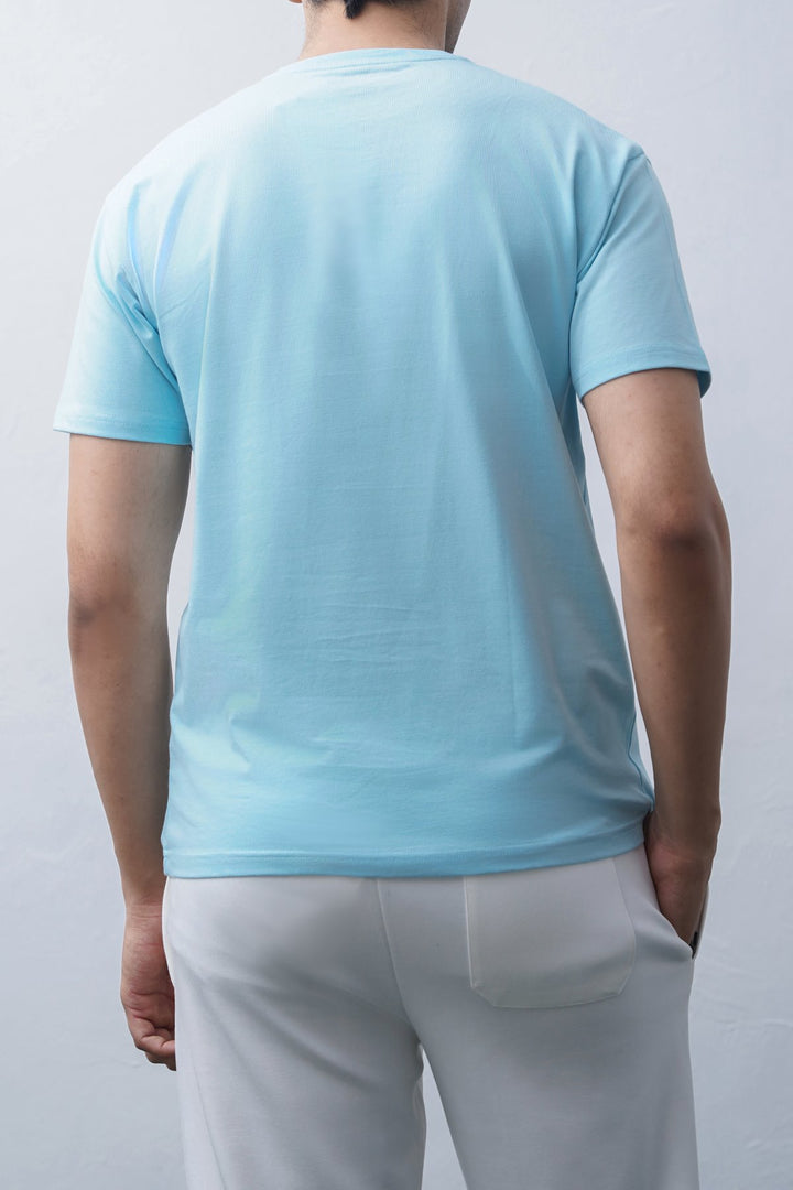LIGHT BLUE CREW-NECK TEE
