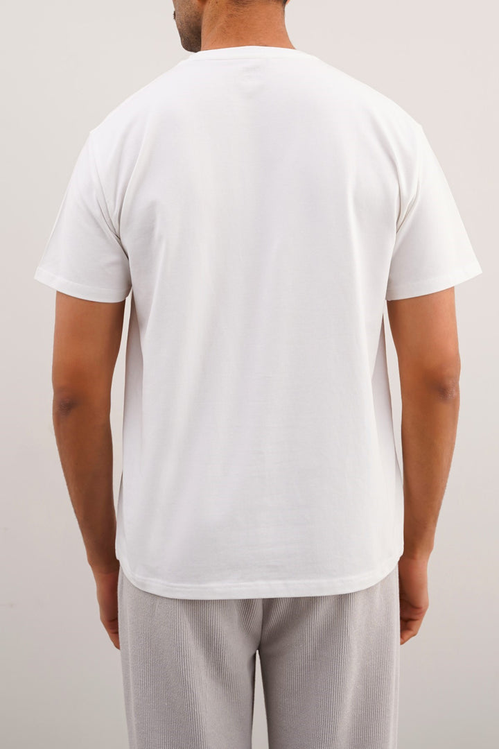 WHITE CREW-NECK TEE