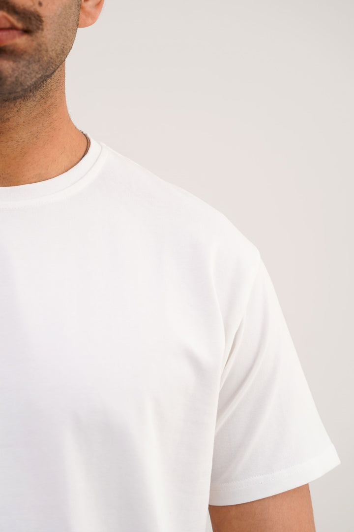 WHITE CREW-NECK TEE