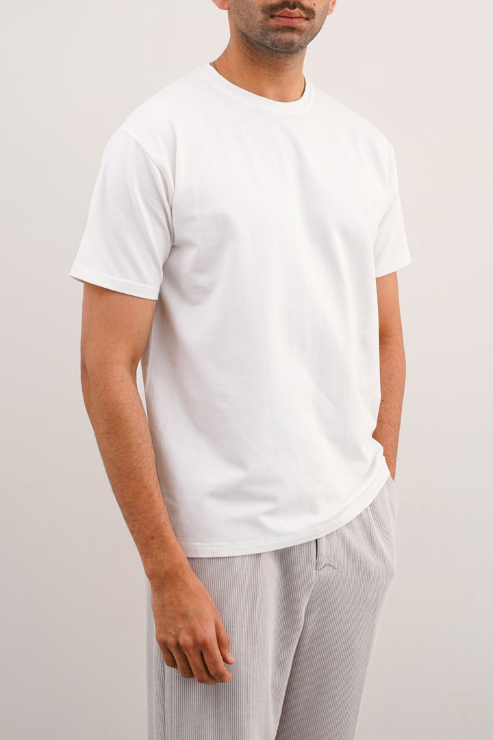 WHITE CREW-NECK TEE