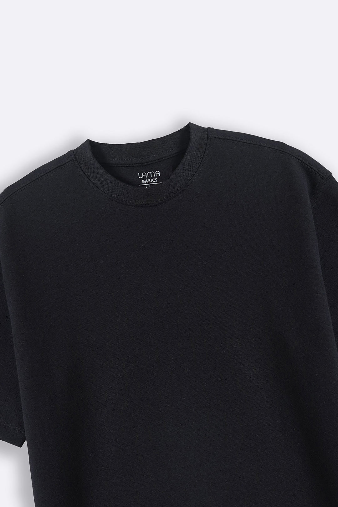 BLACK INTERLOCK TEE