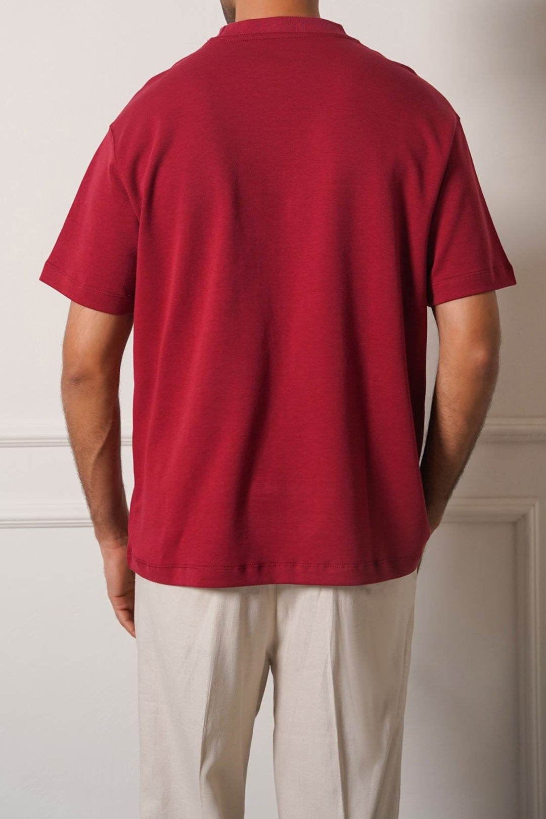 MAROON INTERLOCK TEE