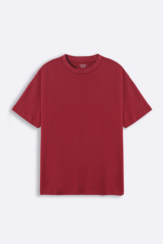 MAROON INTERLOCK TEE
