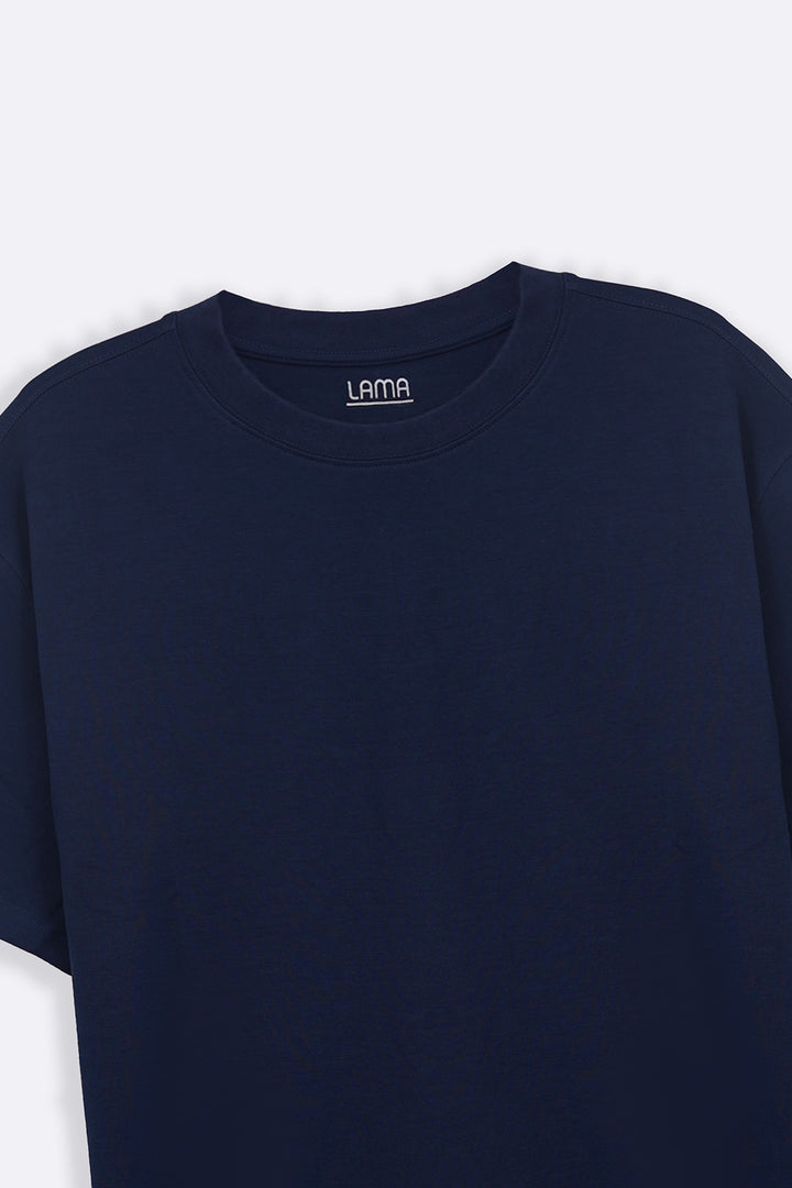 MID BLUE INTERLOCK TEE
