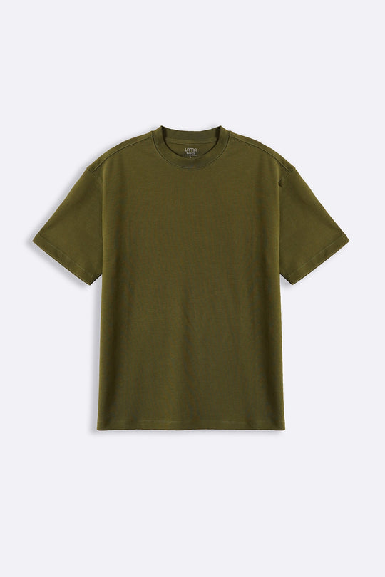 OLIVE INTERLOCK TEE