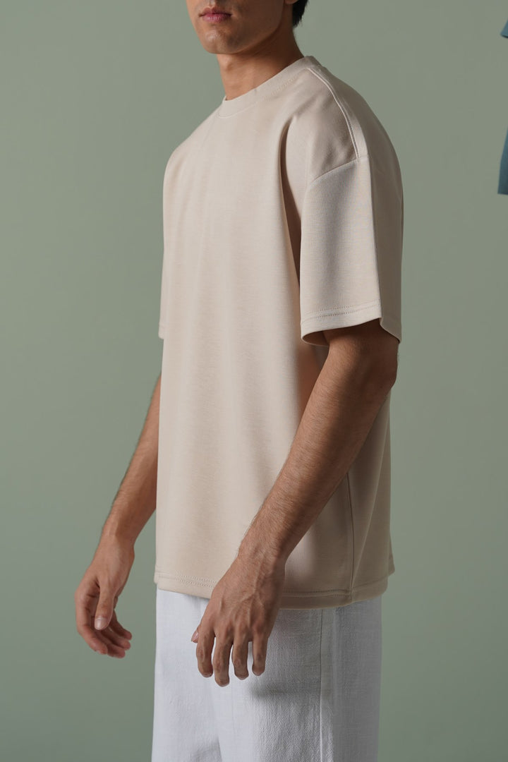 BEIGE BOXY TEE