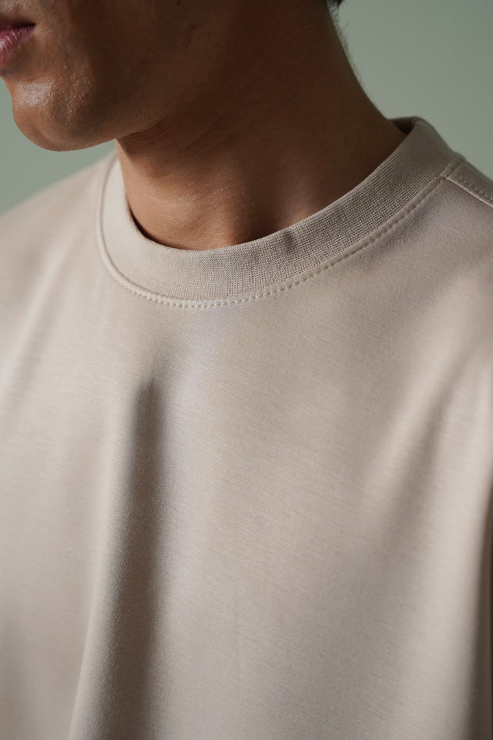 BEIGE BOXY TEE