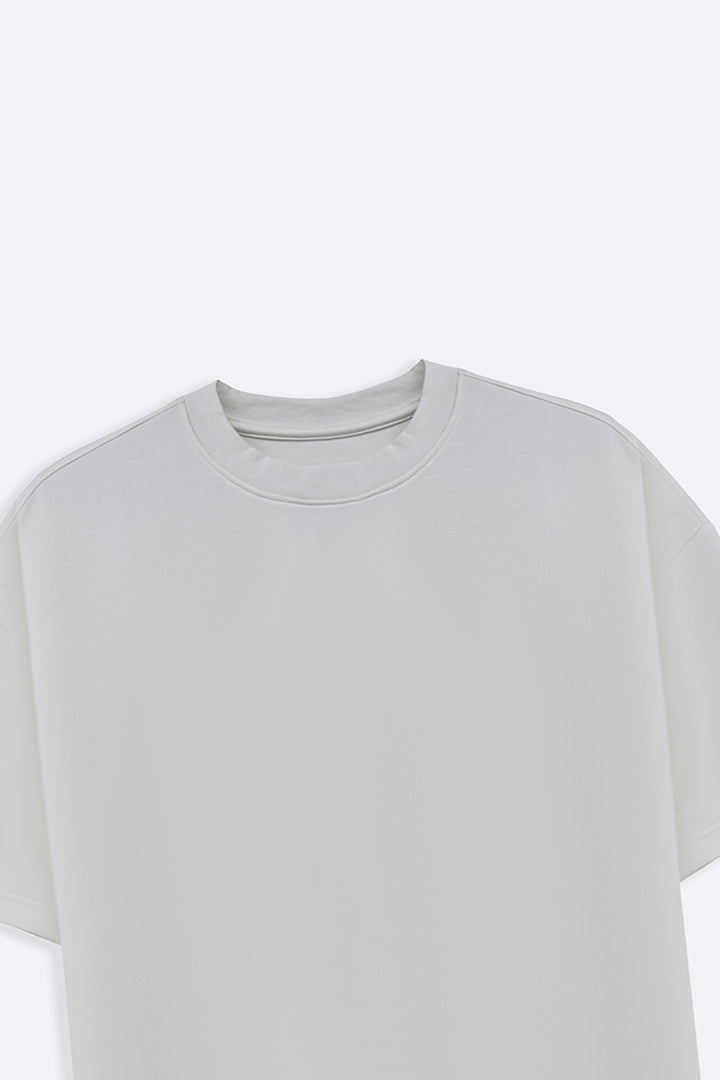 WHITE BOXY TEE