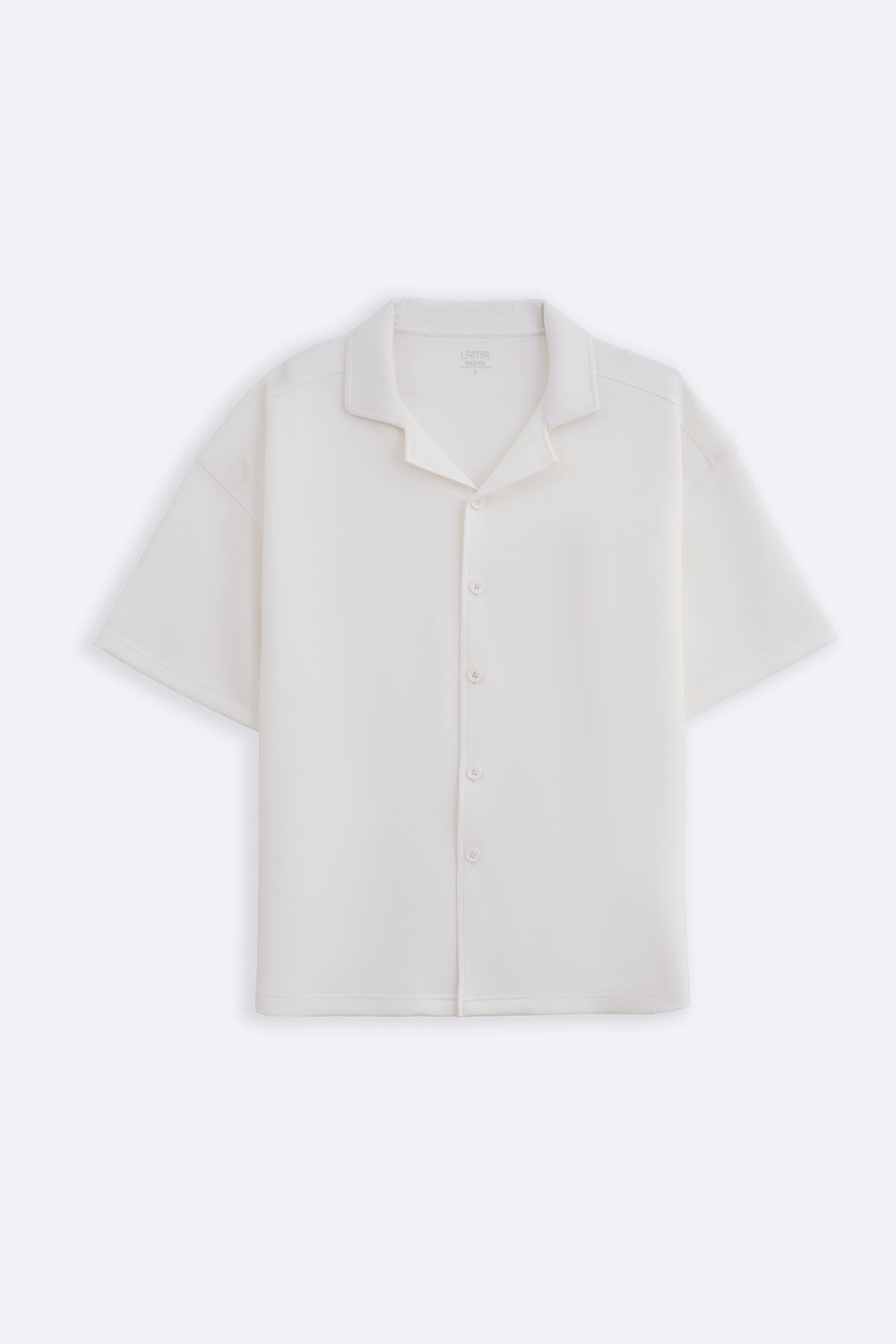 WHITE KNITTED RESORT SHIRT