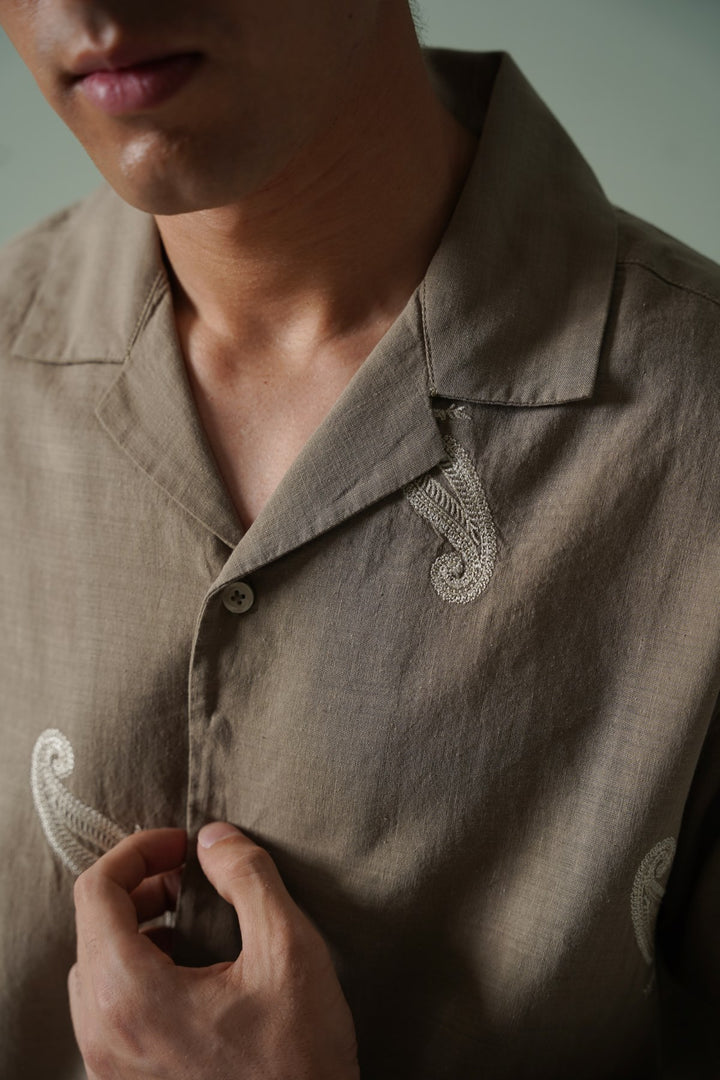 BEIGE DUNE PAISLEY SHIRT