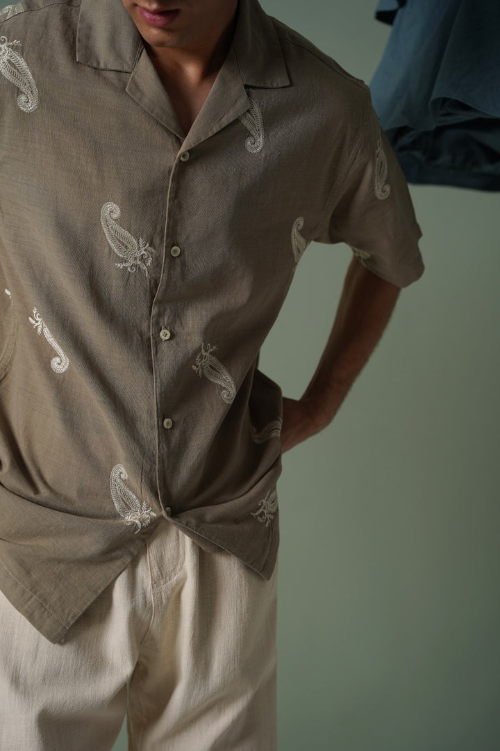 BEIGE DUNE PAISLEY SHIRT