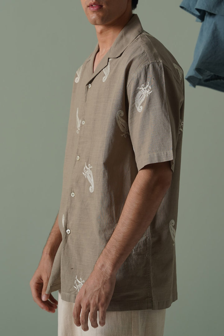 BEIGE DUNE PAISLEY SHIRT