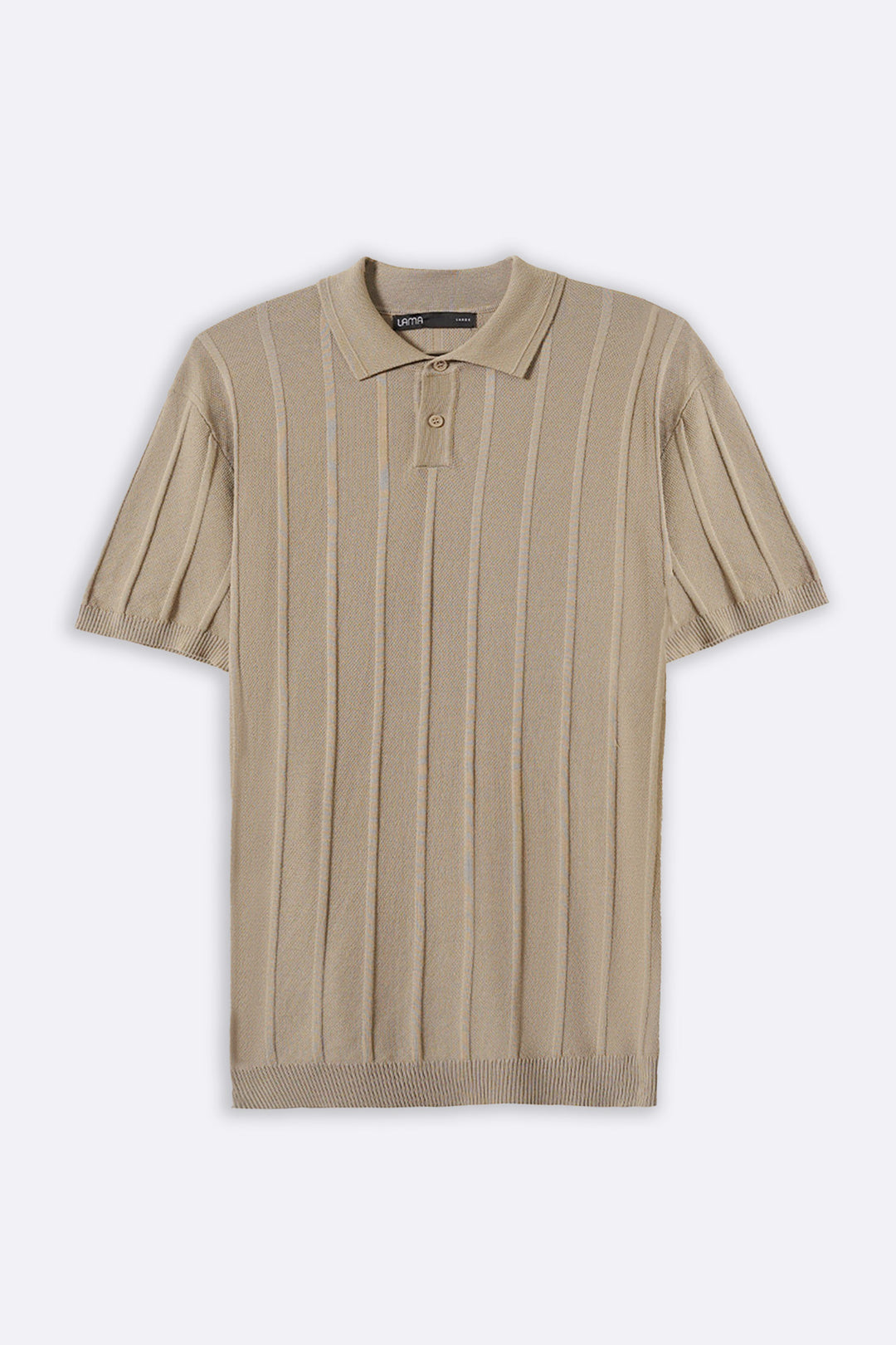 SAND VISCOSE KNIT POLO