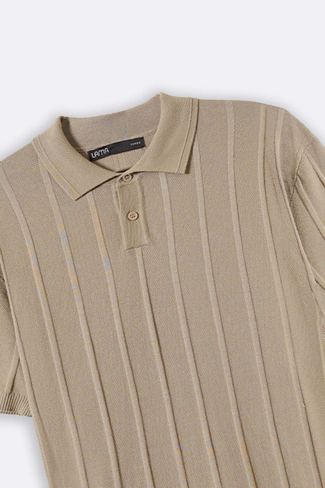 SAND VISCOSE KNIT POLO