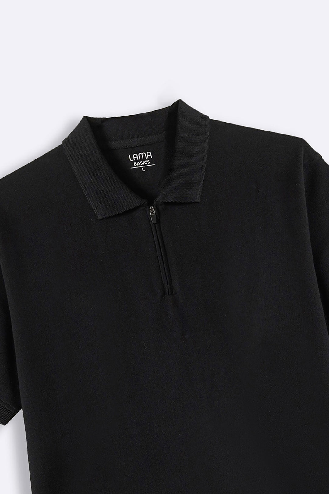 BLACK QUARTER ZIP POLO