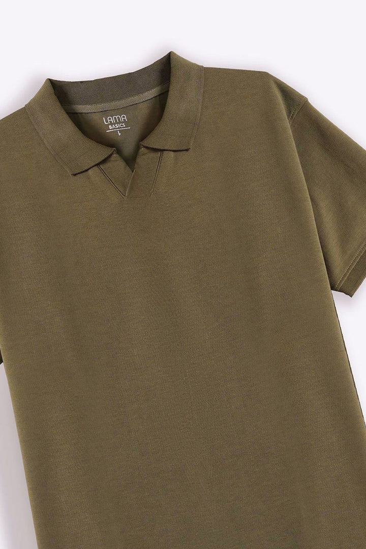 OLIVE KNITTED POLO