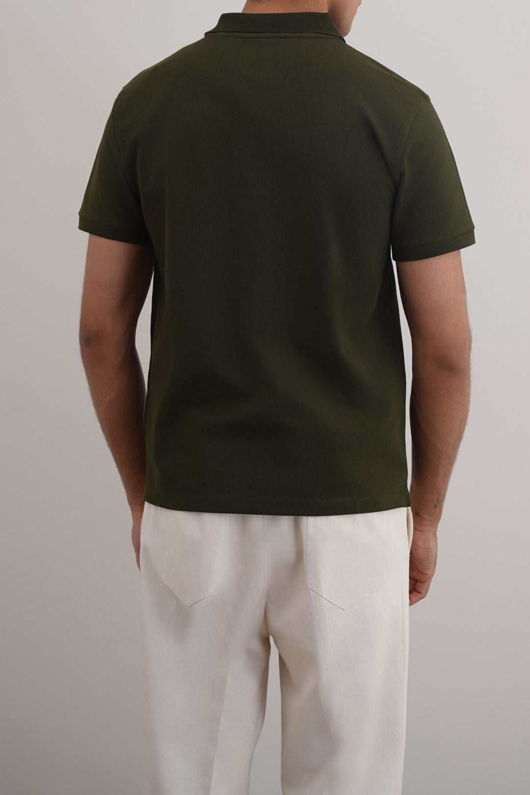 OLIVE COTTON POLO SHIRT