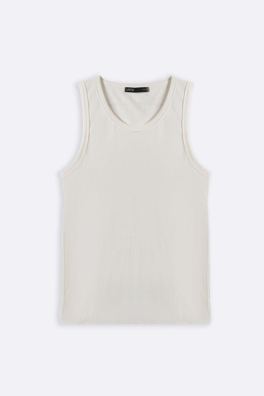 IVORY RIBBED TANK TOP