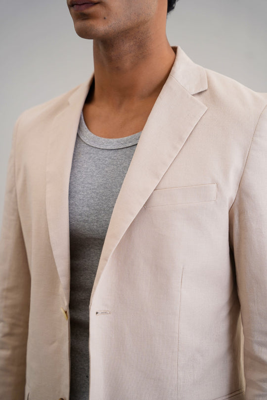 IVORY RESORT LINEN BLAZER