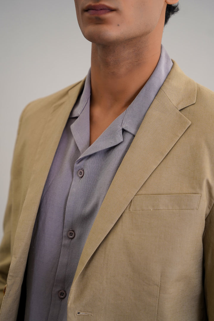 TAUPE RESORT LINEN BLAZER