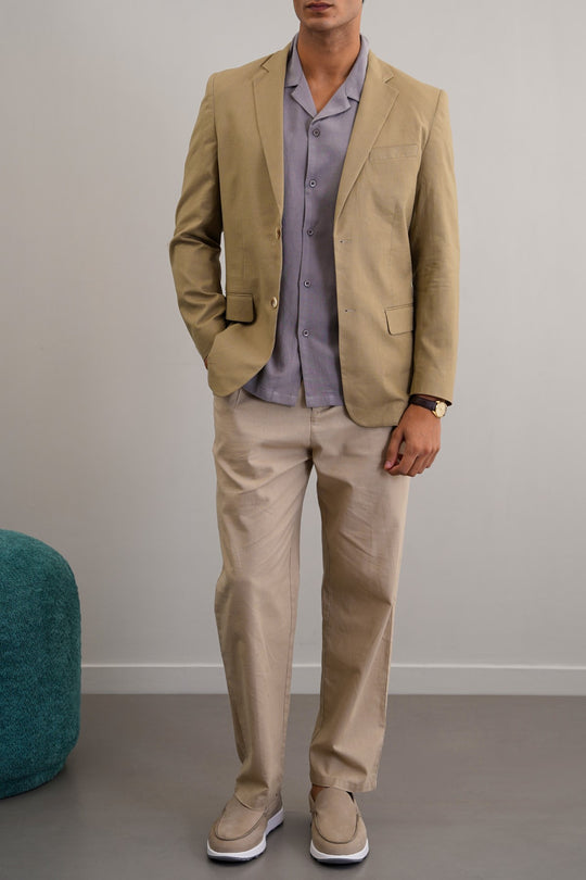 TAUPE RESORT LINEN BLAZER