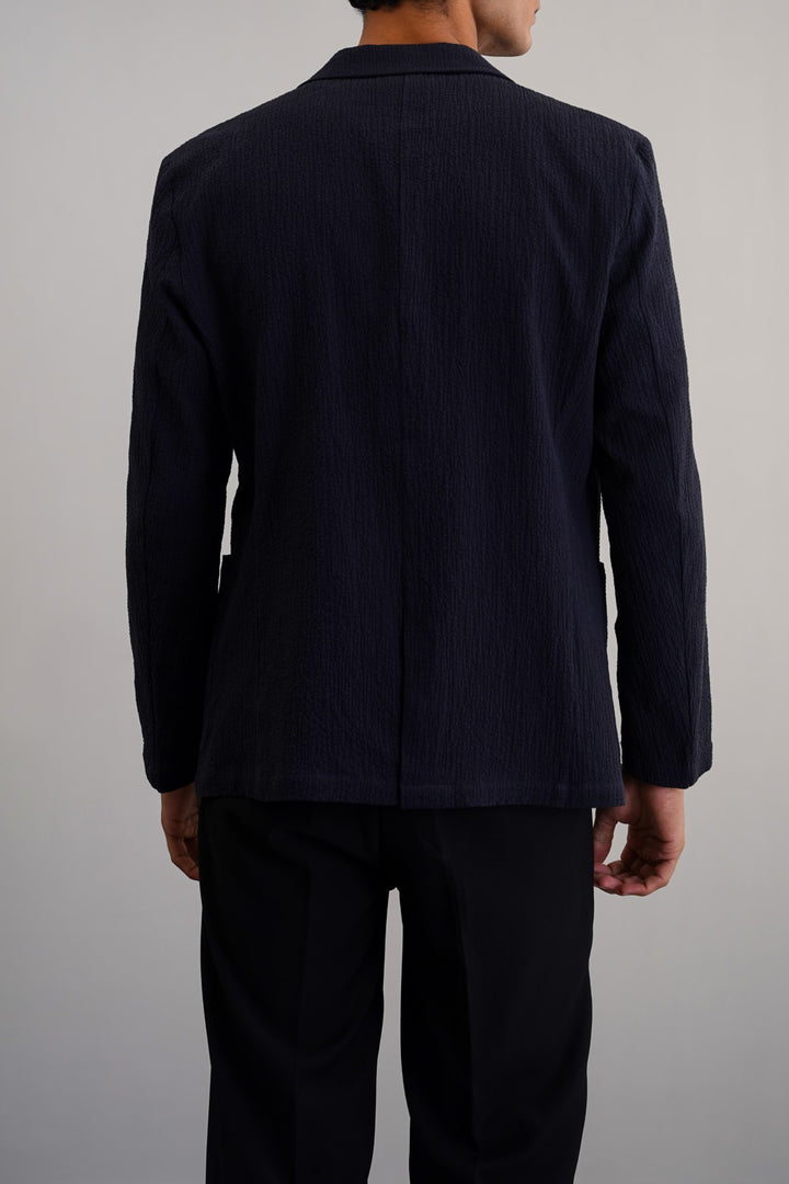 NAVY SEERSUCKER BLAZER