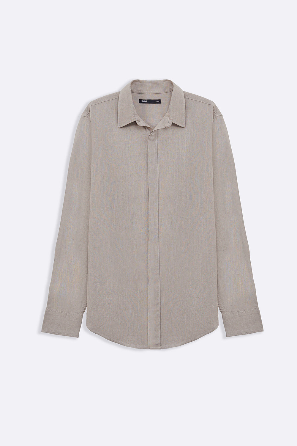 BEIGE SHIRT WITH HIDDEN PLACKET