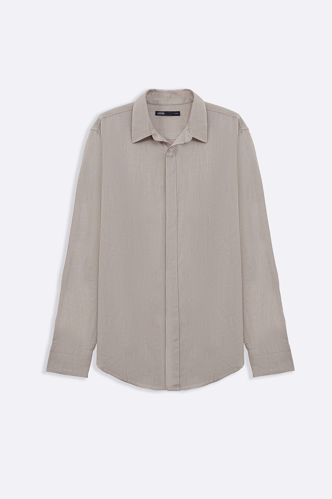 BEIGE SHIRT WITH HIDDEN PLACKET