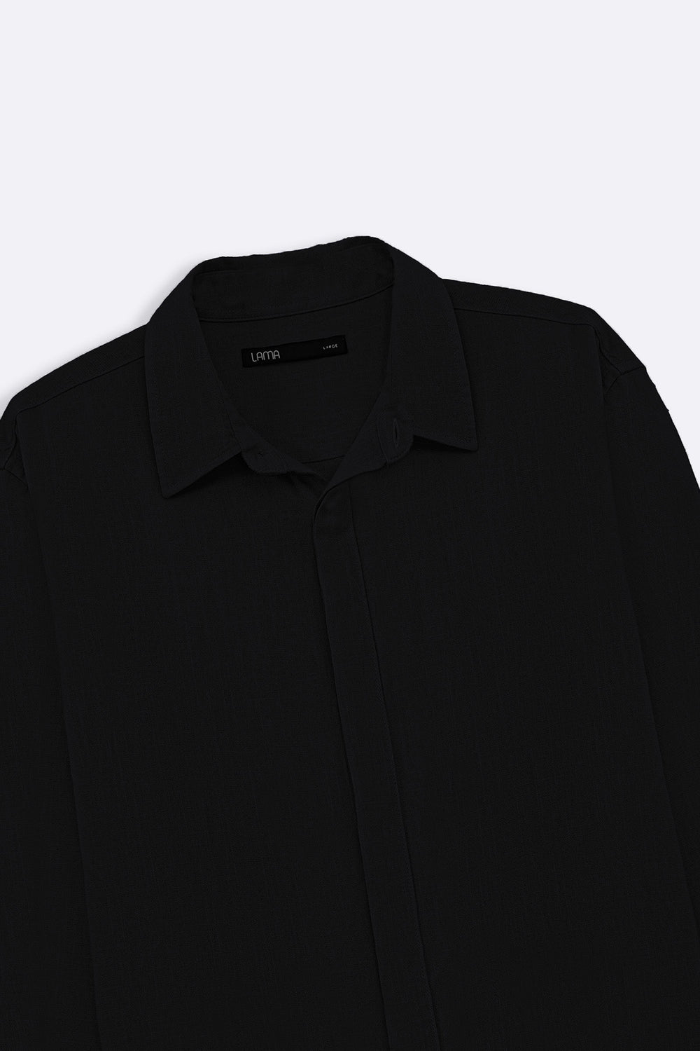 BLACK SHIRT WITH HIDDEN PLACKET