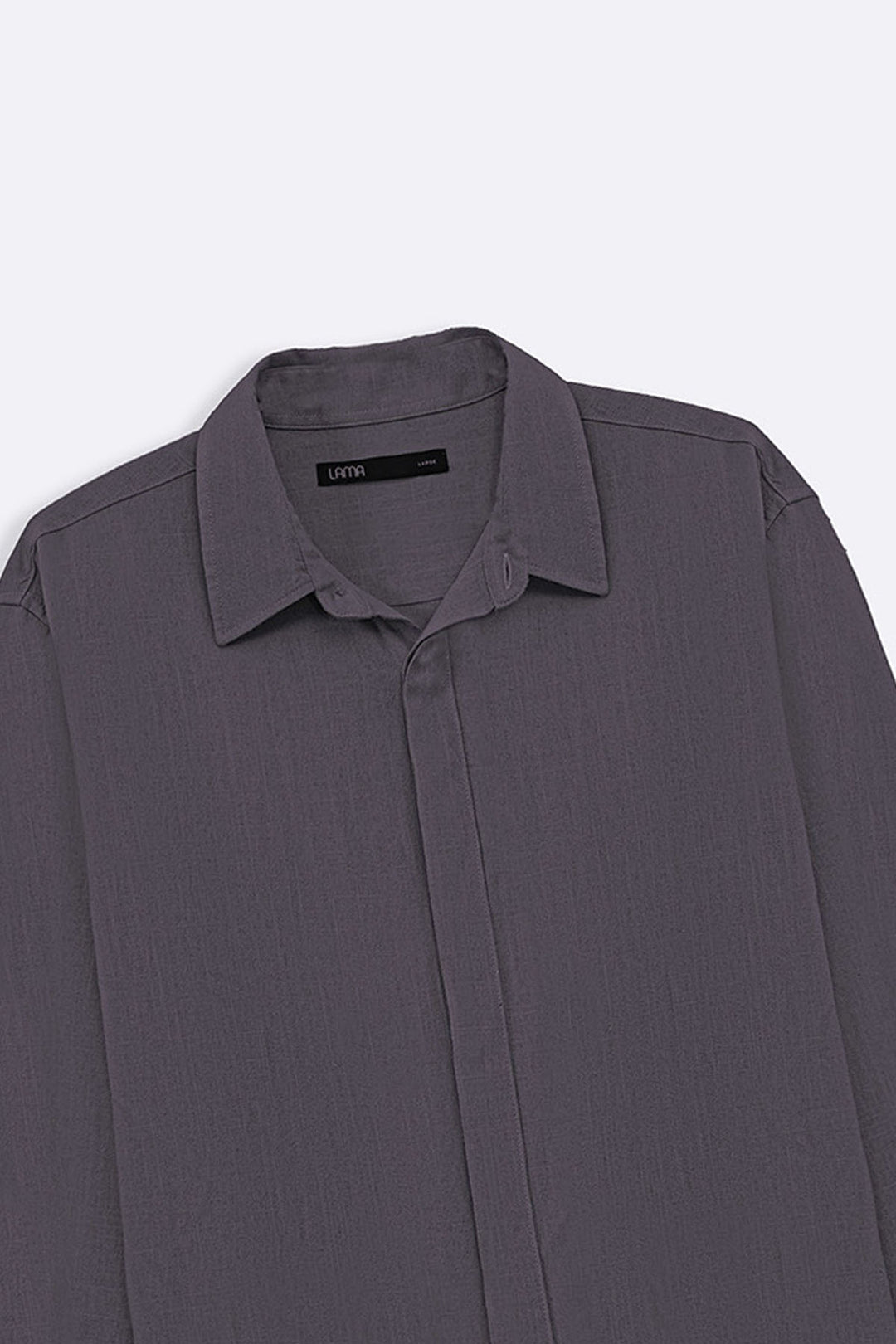 DARK GREY SHIRT WITH HIDDEN PLACKET