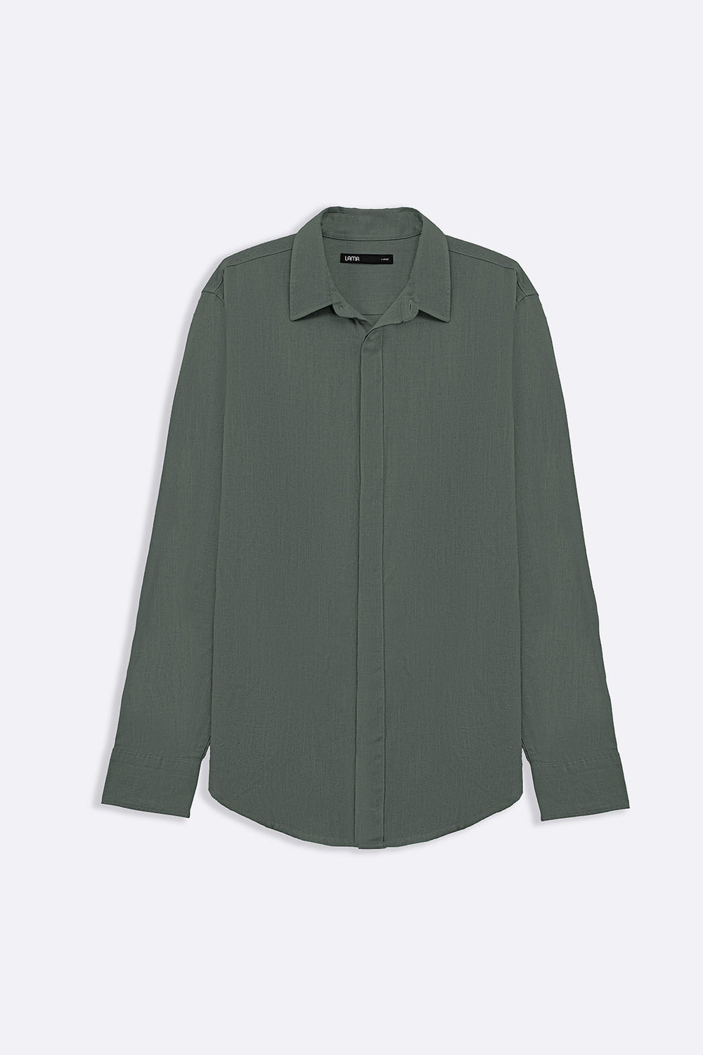 GREEN SHIRT WITH HIDDEN PLACKET