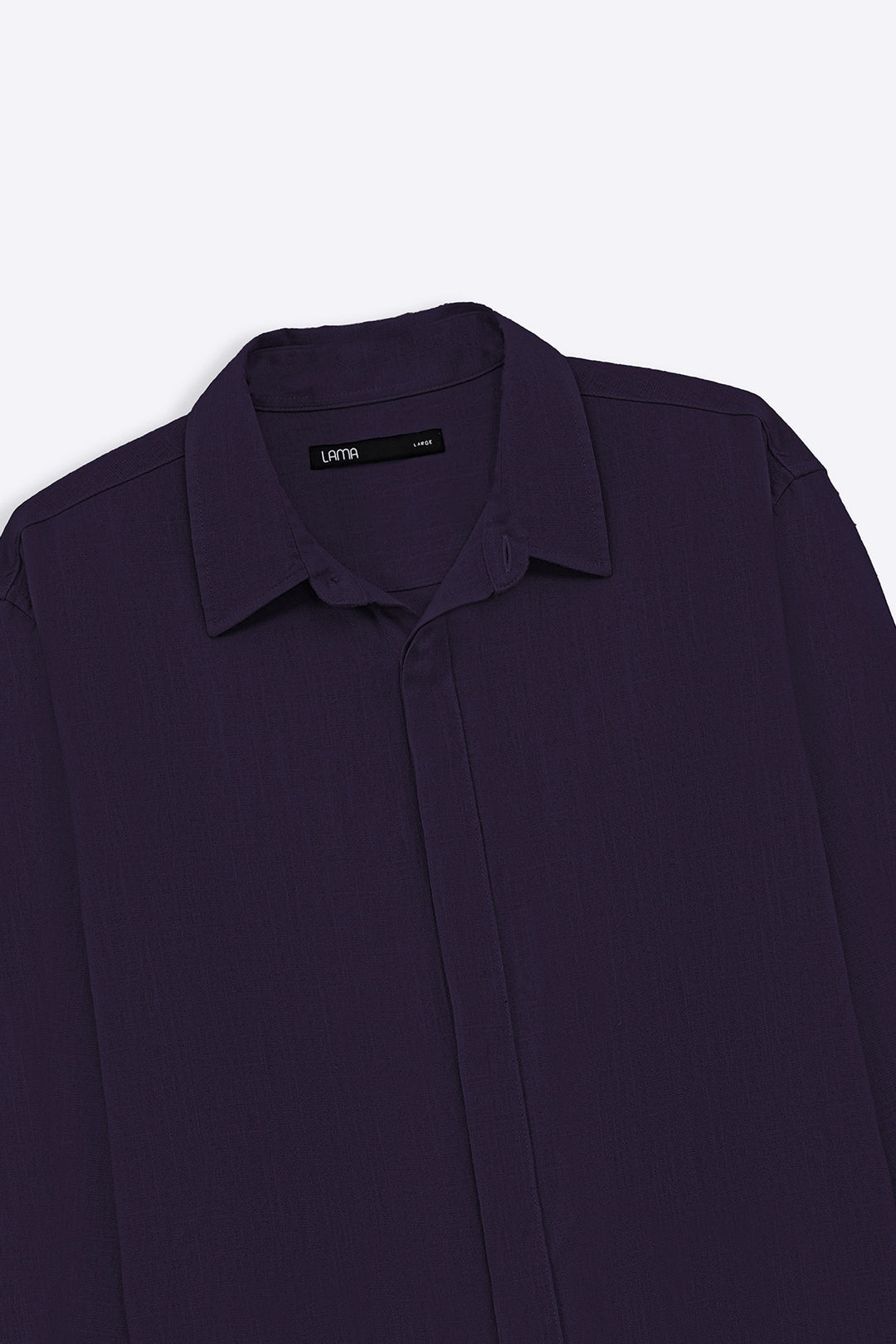 MELANGE NAVY SHIRT WITH HIDDEN PLACKET