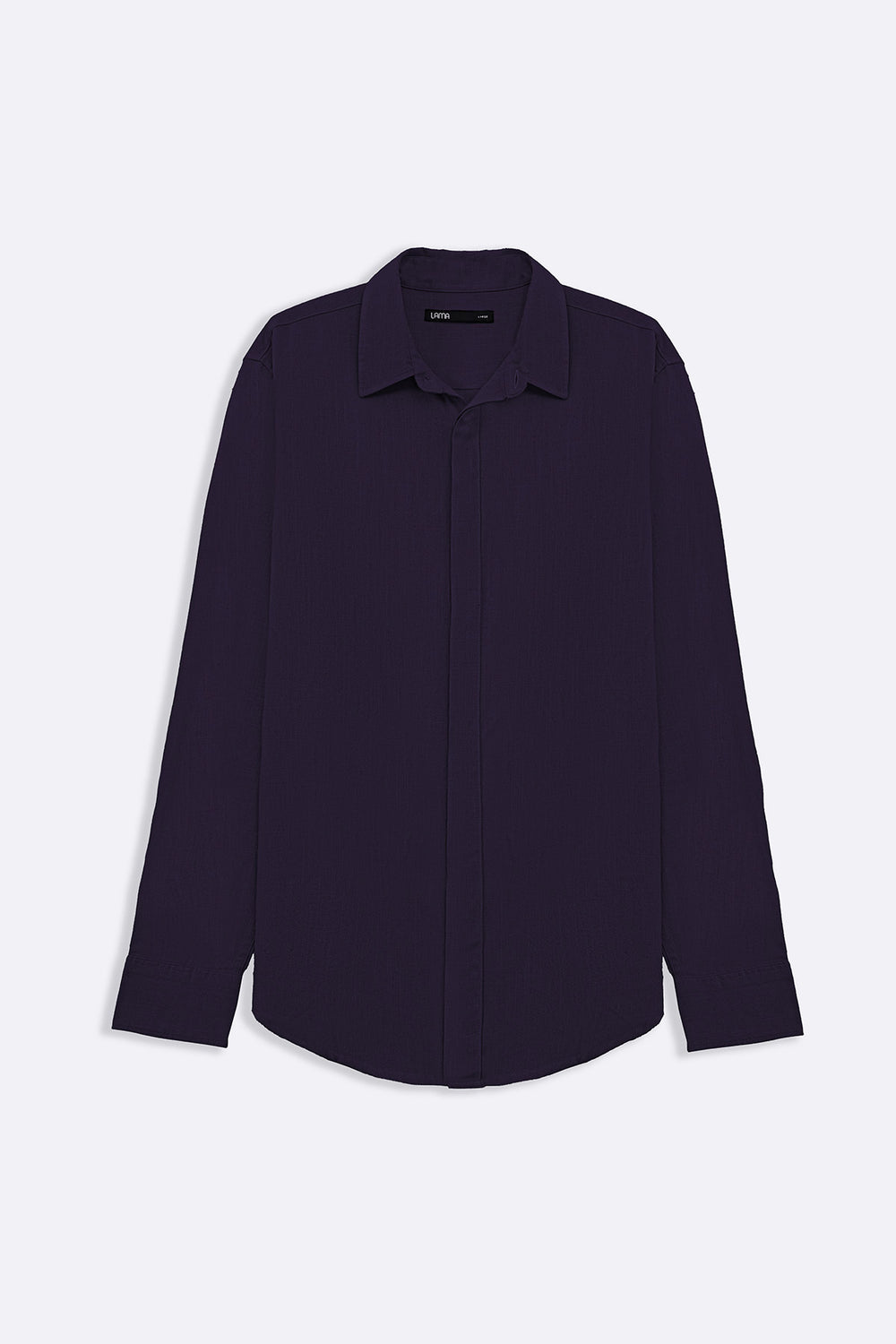 MELANGE NAVY SHIRT WITH HIDDEN PLACKET